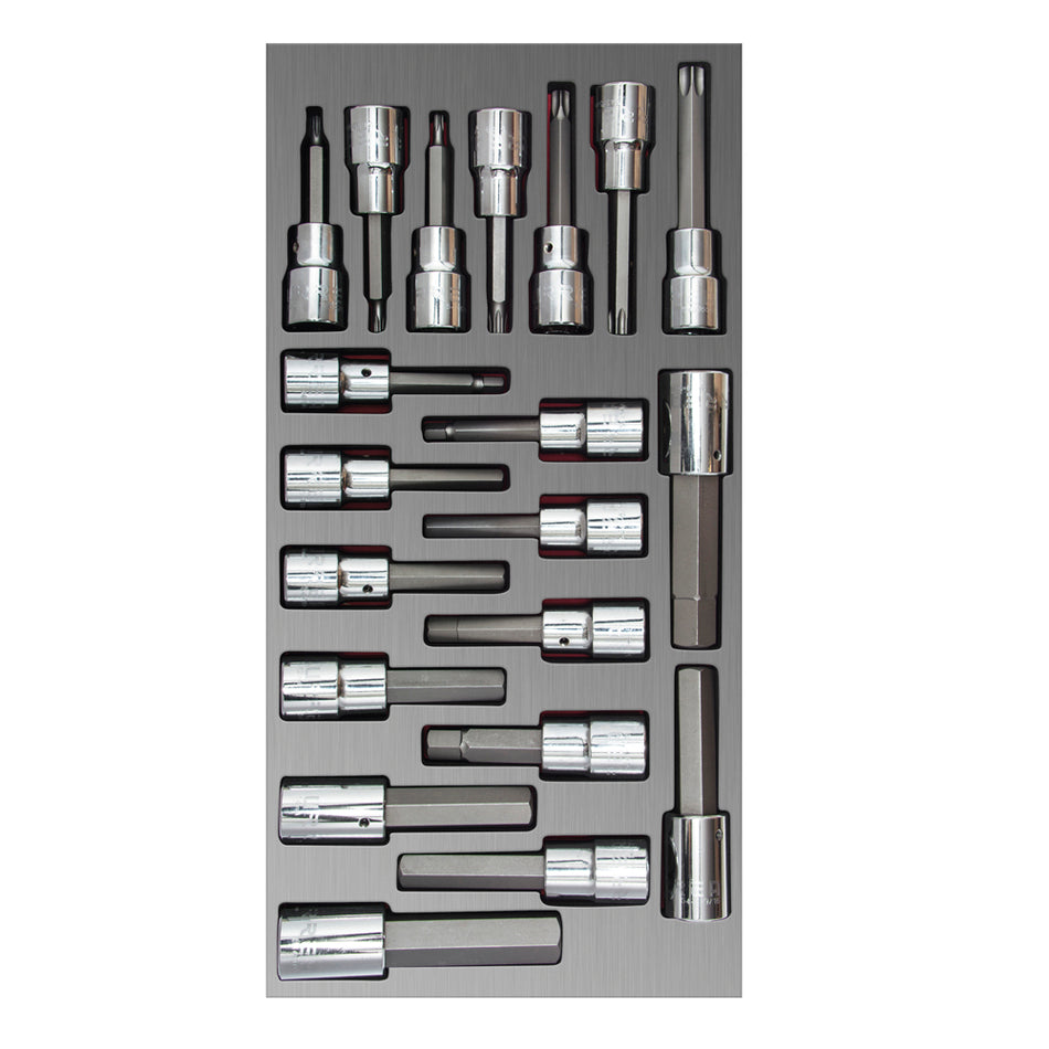 Juego de dados cuadro de 3/8" varias puntas 20 piezas, CH110L-C Urrea CH110L