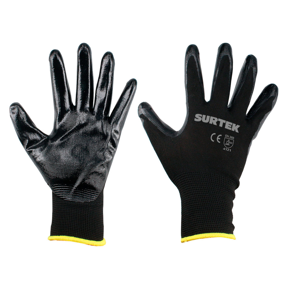 Guantes de nailon con recubrimiento de nitrilo M Surtek GNNM