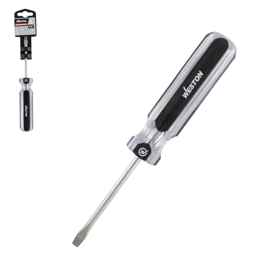 DESARMADOR PLANO 3/16 X 3" MANGO PVC ASM