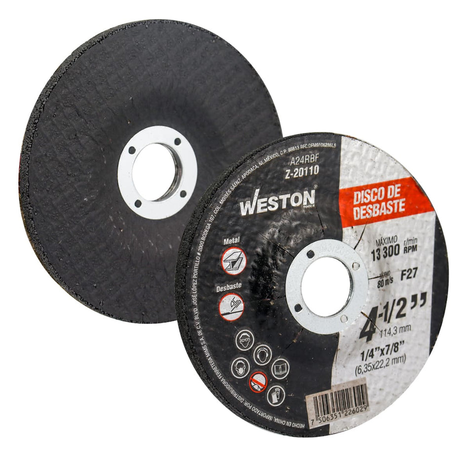 DISCO D/DESBASTE P/METAL 4-1/2 x 1/4(6.3