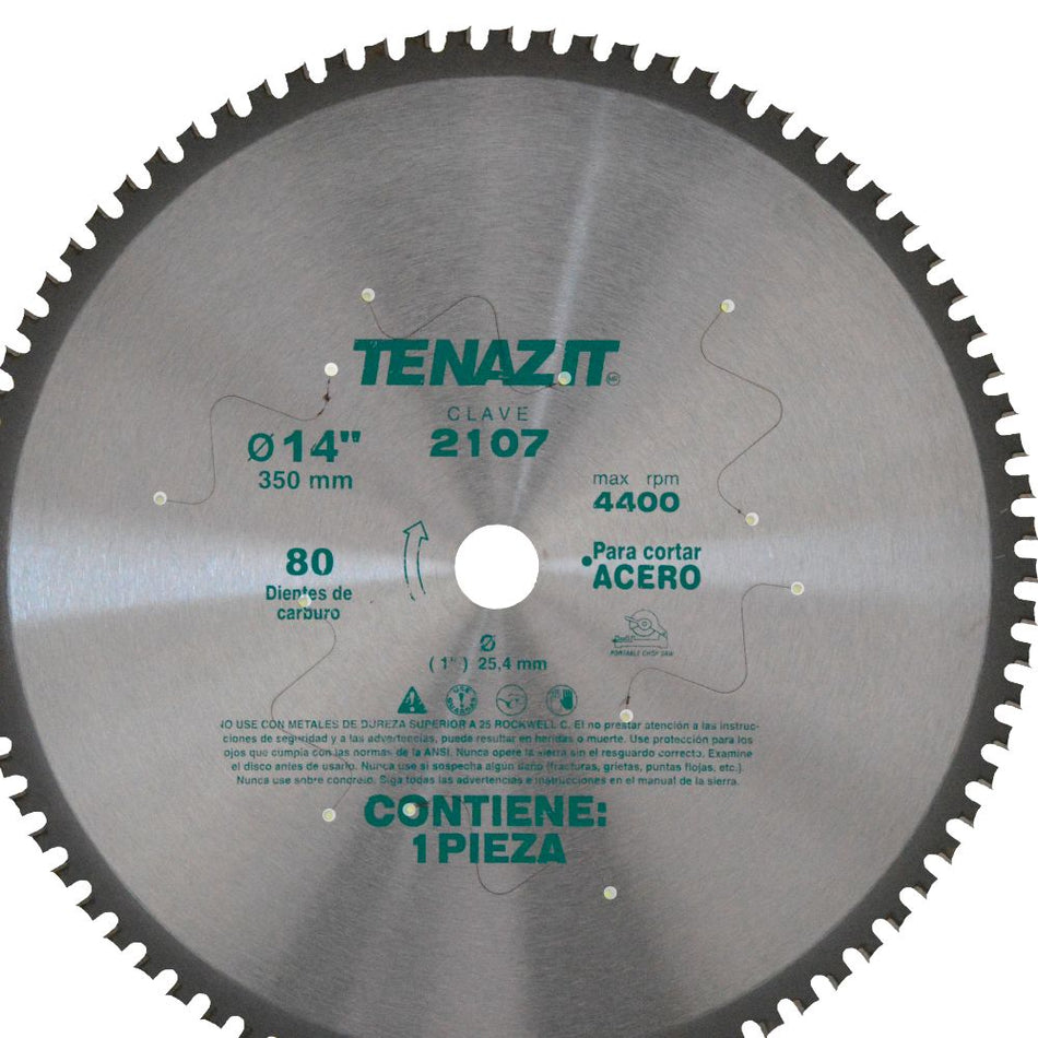 Sierra para corte de acero de 350 x 2.2