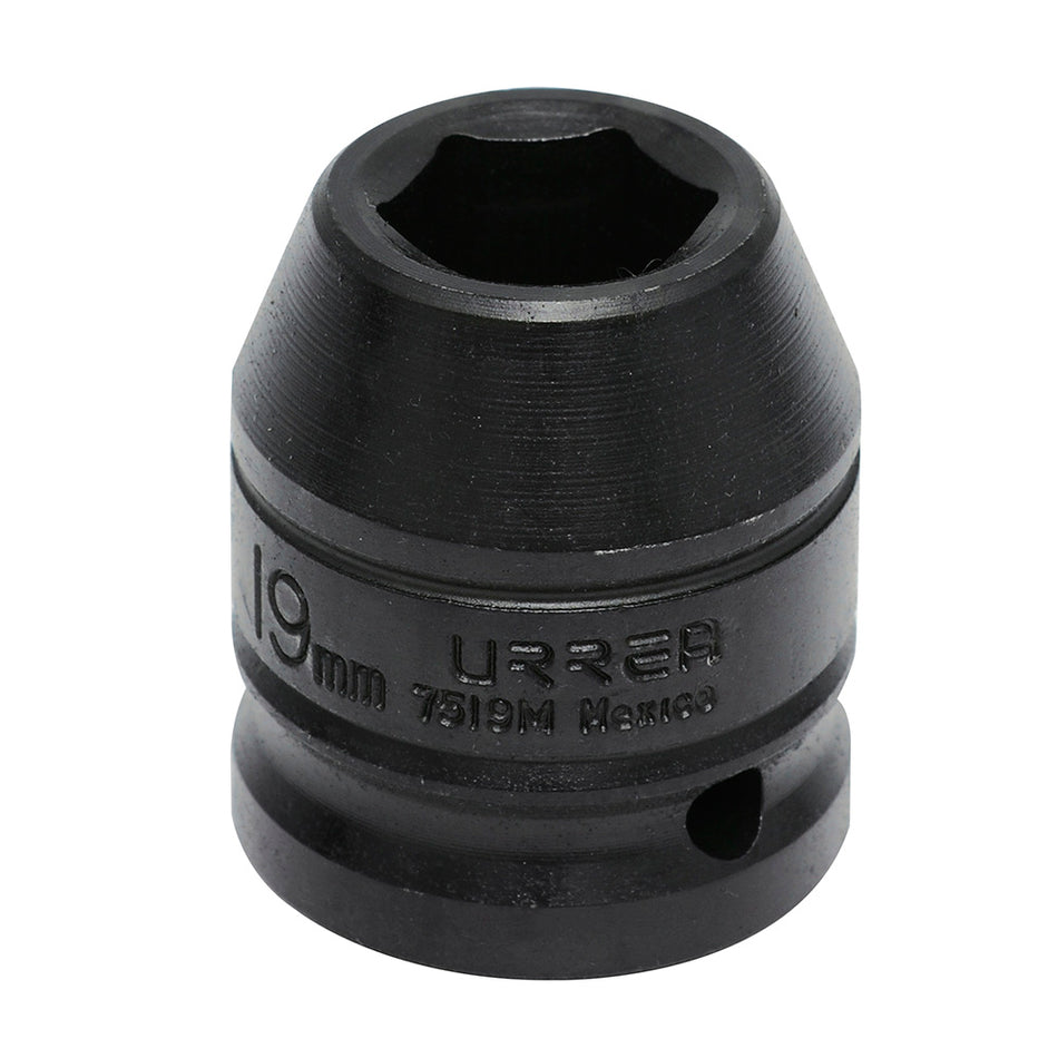 Dado de impacto cuadro de 3/4", 6 puntas, métrico, 19 mm Urrea 7519M