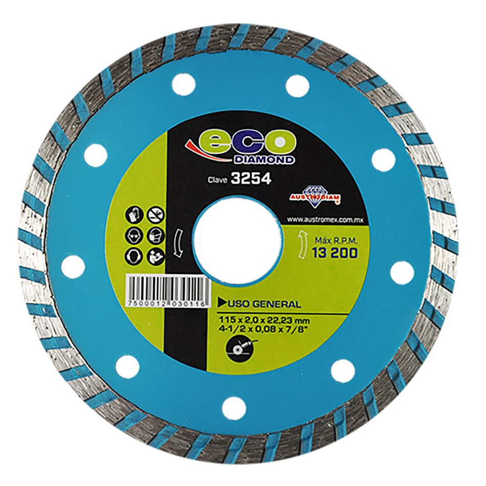 Disco de diamante de 115 x 2.0 x 22.23 m
