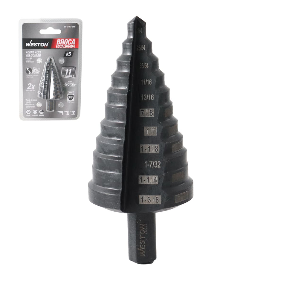 BROCA ESCALONADA M2 #5 1/4 - 1-3/8, WEST