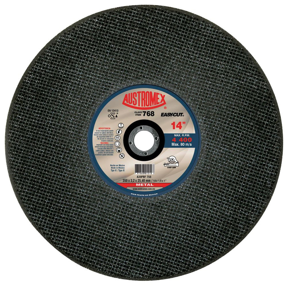 Disco abrasivo para corte de materiales
