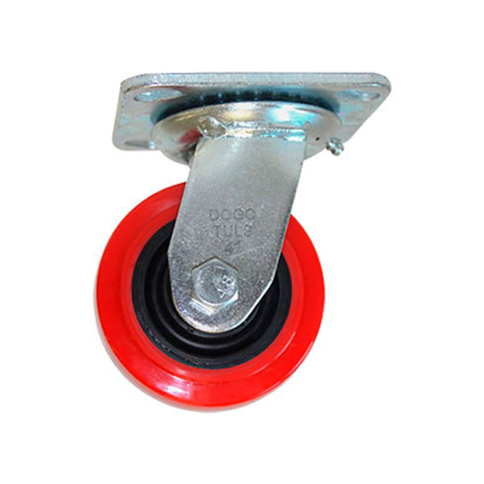 RODAJA PP NEGRO Y PU ROJO GIRATORIA 4" DOGOTULS ZF5072