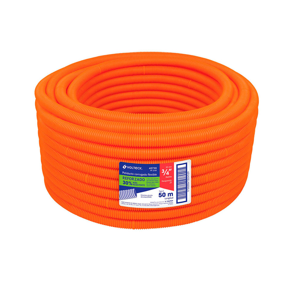 Metro de poliducto 3/4' corrugado flex.