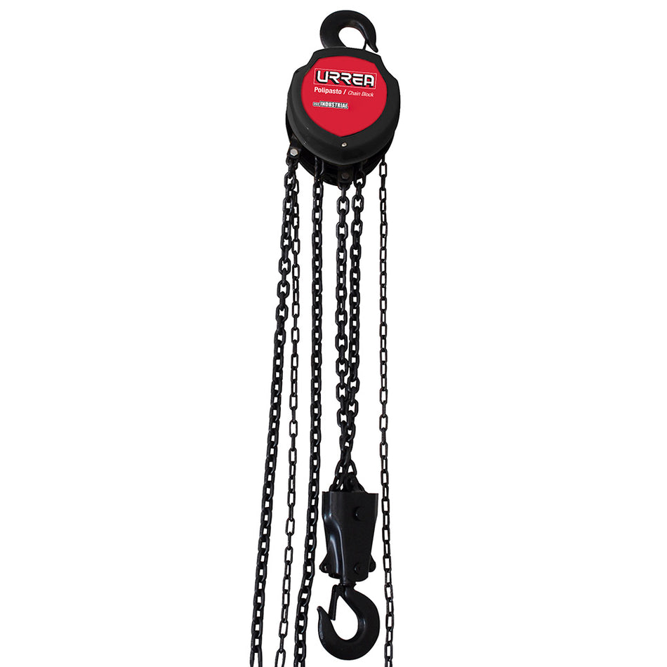 Polipasto manual 2 ramales, 3 ton, cadena 6 m Urrea 42603