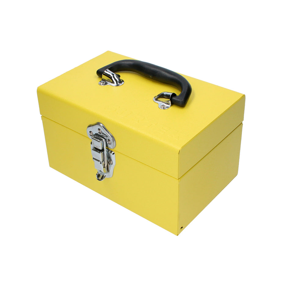 Caja portaherramientas metálica color amarillo 9" x 5" x 6" Surtek TB09