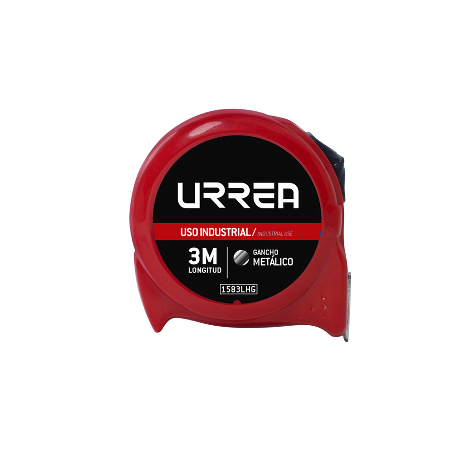 Flexómetro con carcasa de plástico 3 m x 19 mm granel Urrea 1583LHG