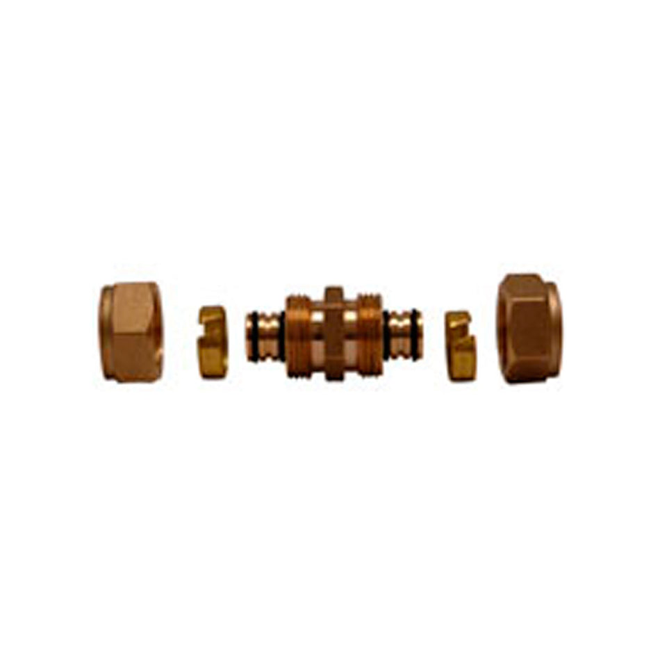COPLE UNION DE LATON P/TUB DE PLAST C/A