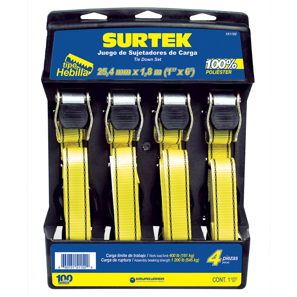 Juego de sujetadores tipo hebilla, 4 piezas Surtek 151152