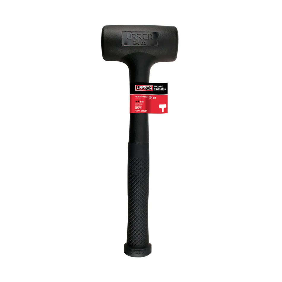 Mazo de golpe seco tapas fijas de alto impacto con mango Rubber grip de 10-5/64", 24 oz Urrea 1424G