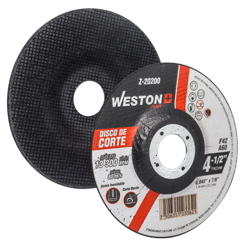 DISCO D/CORTE P/INOXIDABLE 4-1/2 x 0.045
