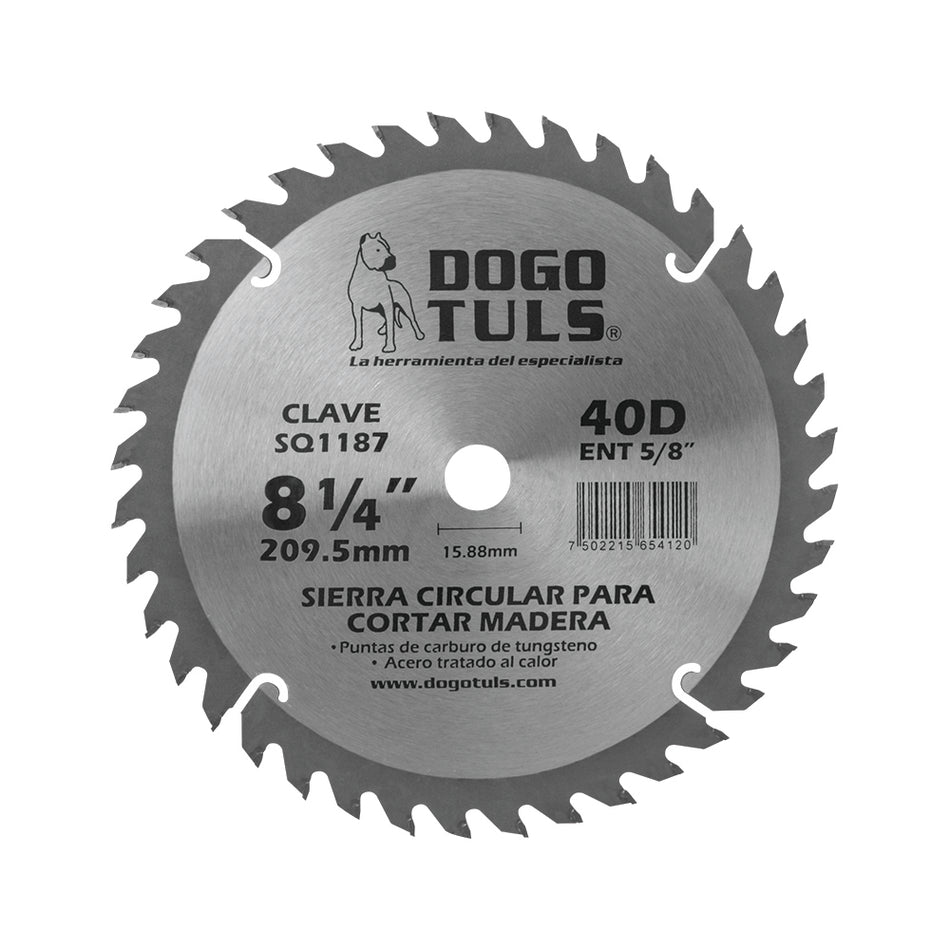 SIERRA CIRCULAR MADERA 8-1/4 40D ENT5/8" DOGOTULS SQ1187