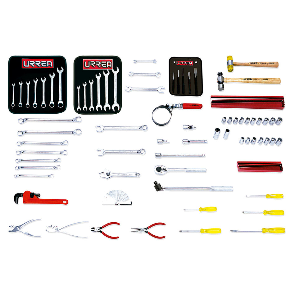 Juego combinado automotriz para mantenimiento 70 piezas Urrea 9911