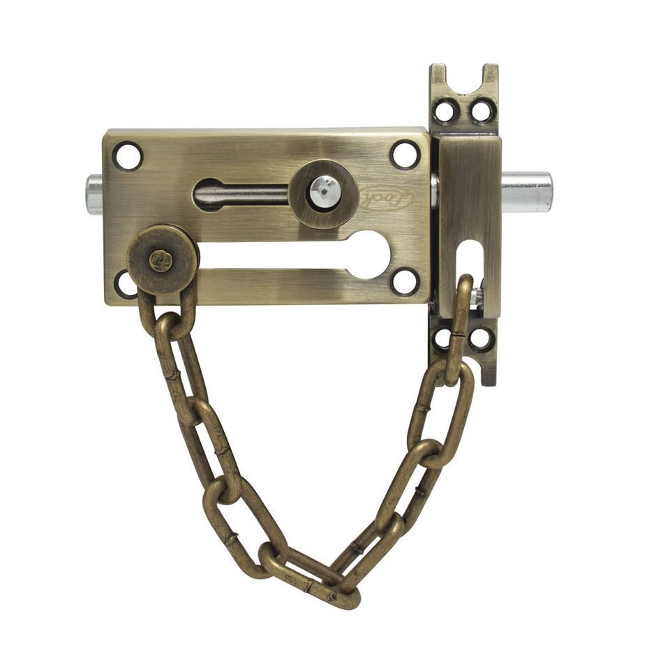 Pasador de sobreponer de cadena latón antiguo Lock L048LAB
