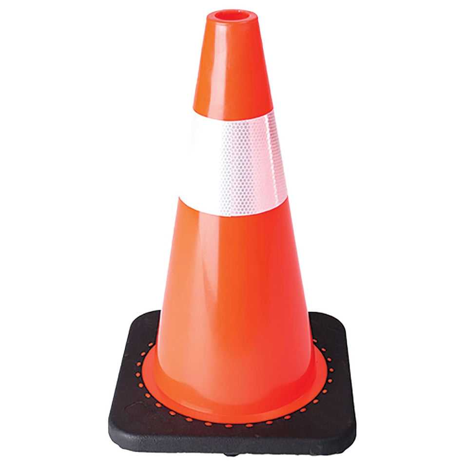 CONO PVC DE 45 CM CON BASE NEGRA Y REFLE