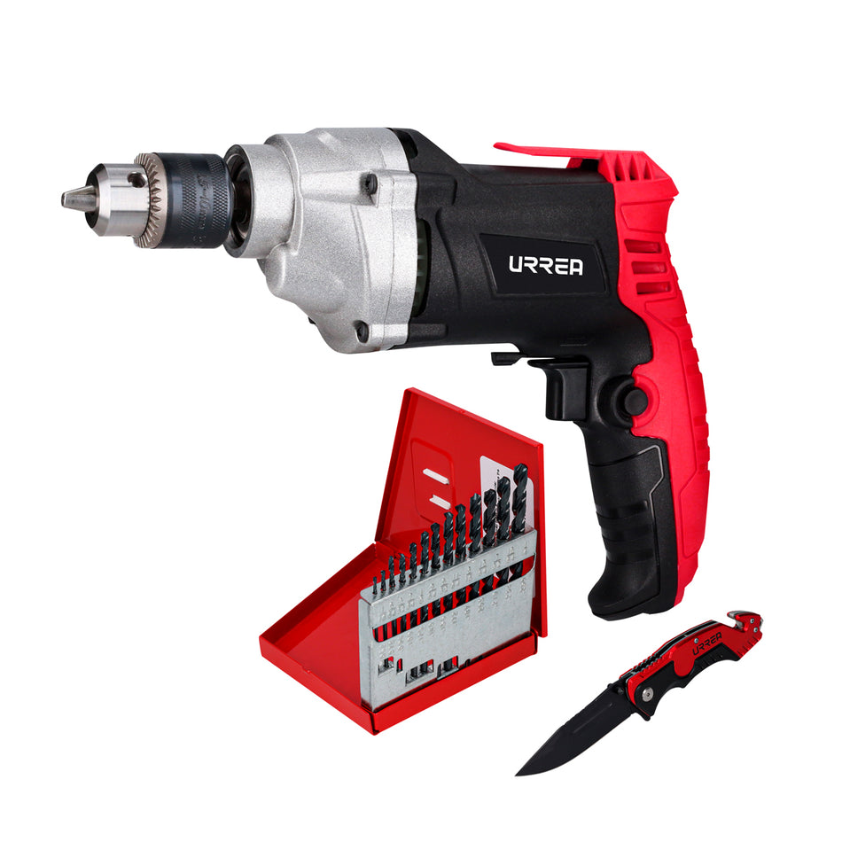 Juego de taladro con accesorios, 15 piezas Urrea JT01