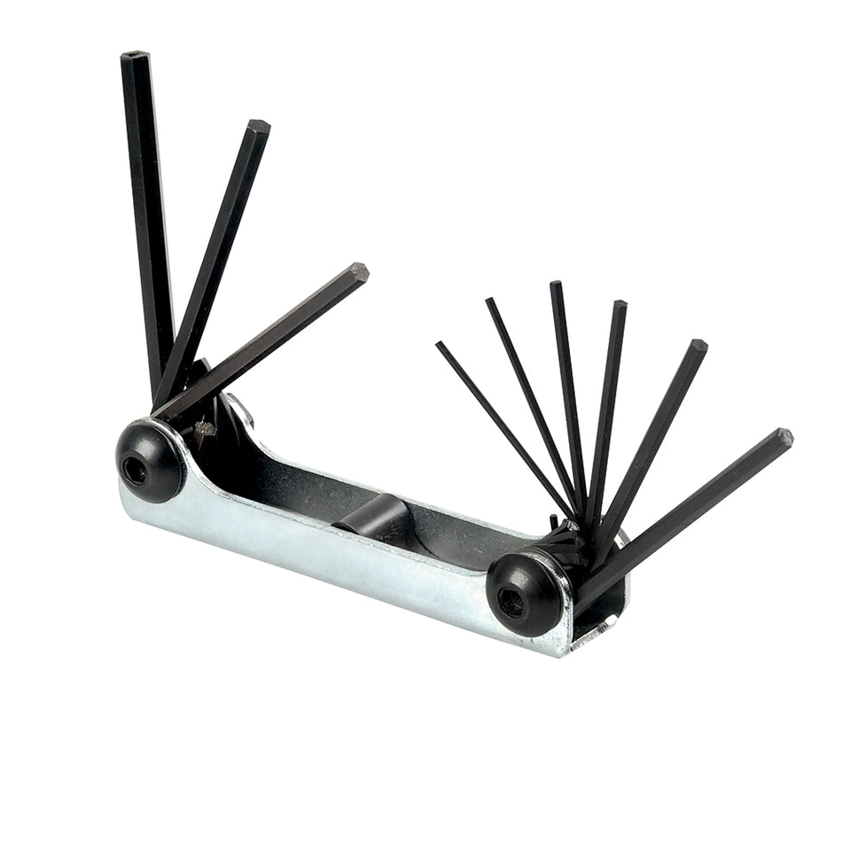 Juego de llaves hexagonales tipo navaja en pulgadas .050" a 3/16 " estuche metálico, 9 pz Urrea 4978