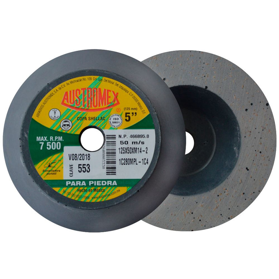 Copa abrasiva Shellac de 125 x 50 x M14-
