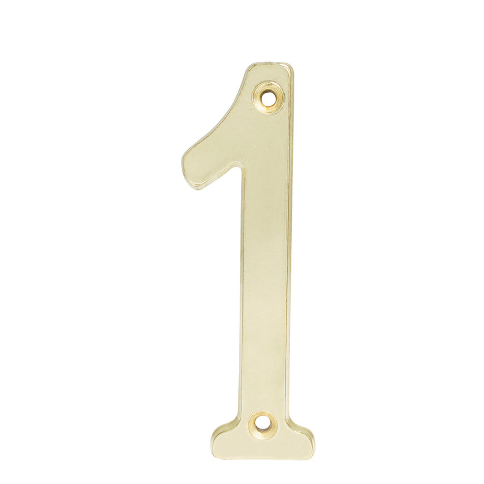 Número 1 slim 4" latón brillante Lock L6801LB