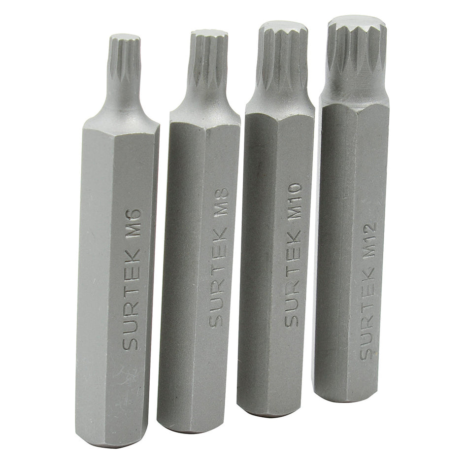 Juego de puntas bristol hexágono de 1/4", 4 piezas Surtek PFB4