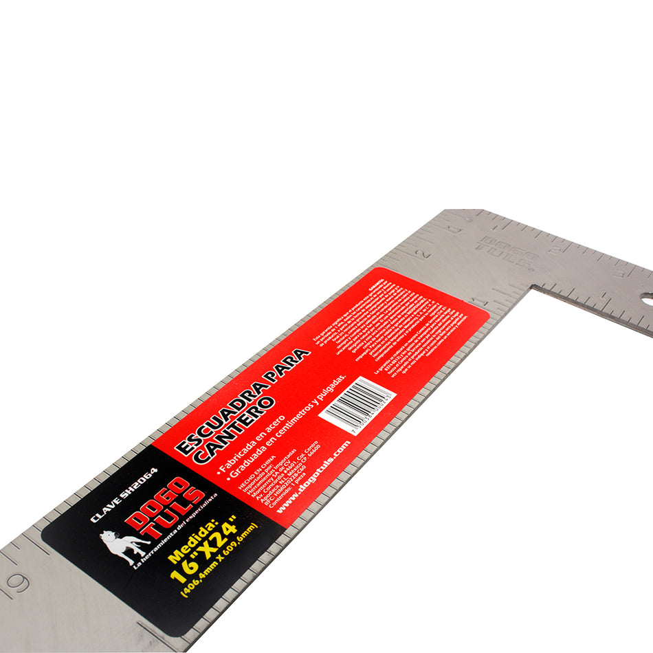 ESCUADRA PARA CANTERO 16" X 24" ACERO DOGOTULS SH2064