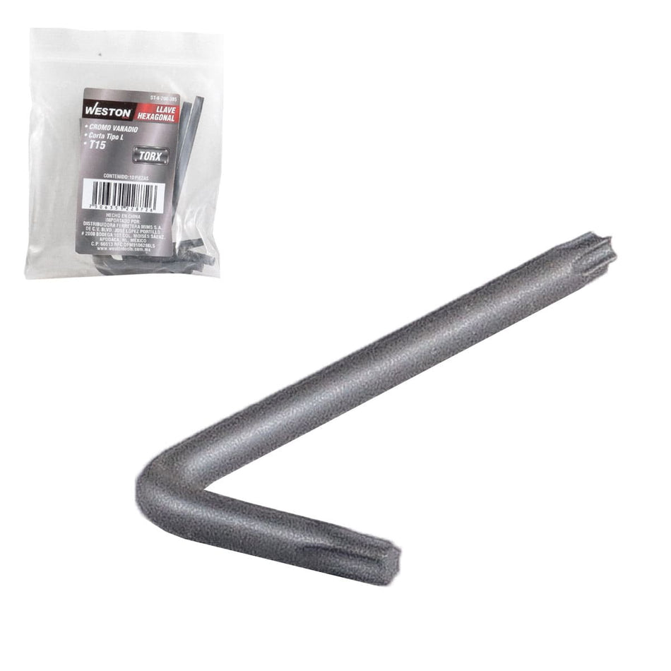LLAVE HEX; L PUNTAS TORX CORTA CrV  T15