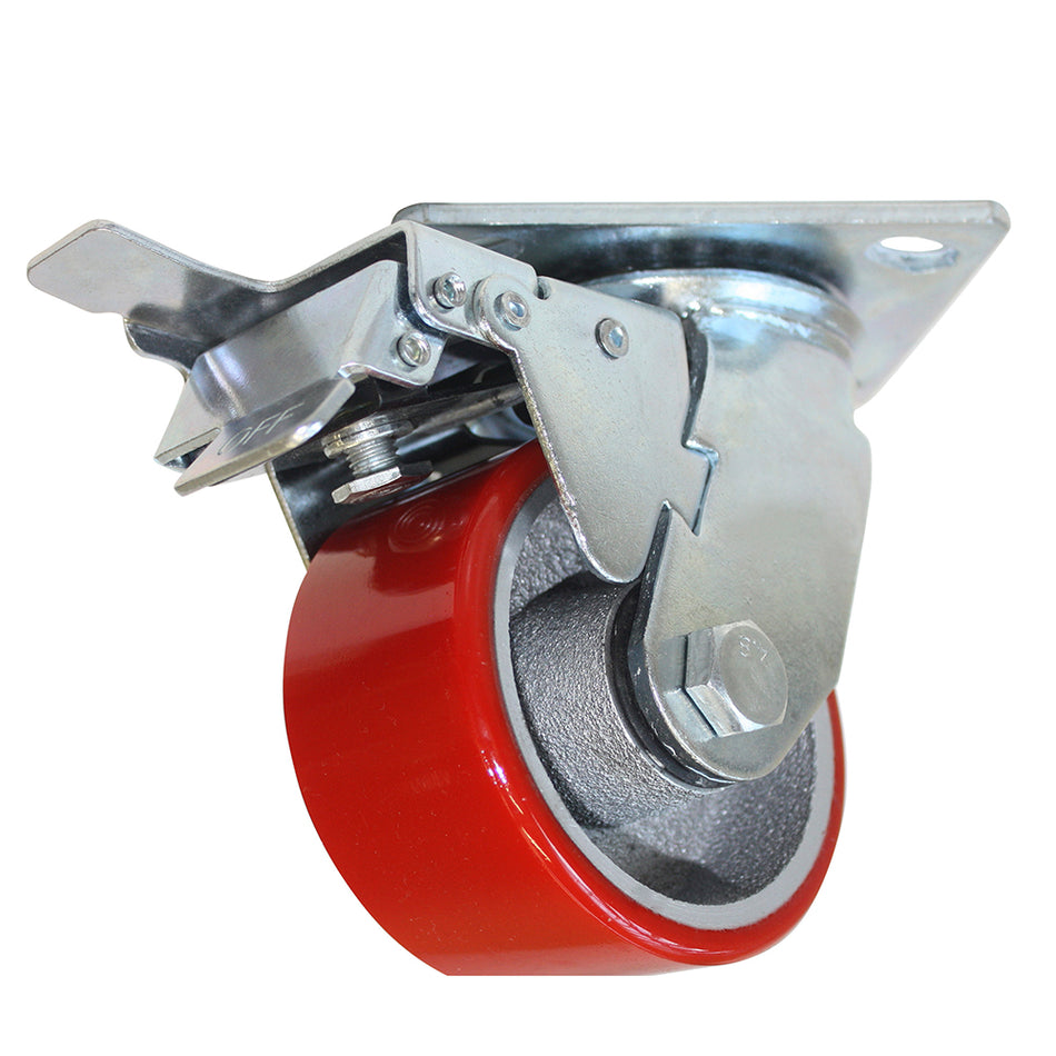 RODAJA FIERRO PU ROJO GIRA / FRENO 3" DOGOTULS ZF5065