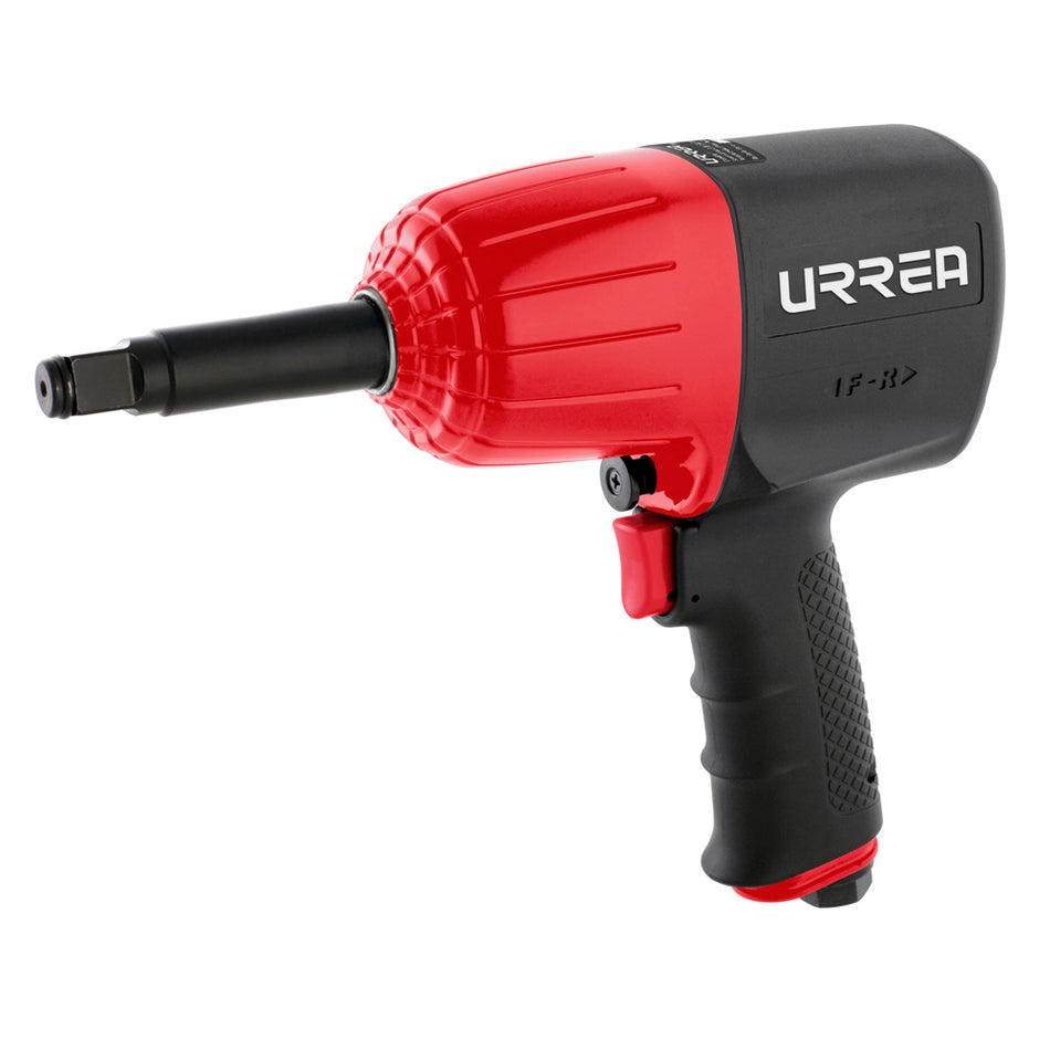 Pistola de impacto neumática cañon largo cuadro de 1/2" 1,000 Ft-lb sistema twin hammer Urrea UPX731A