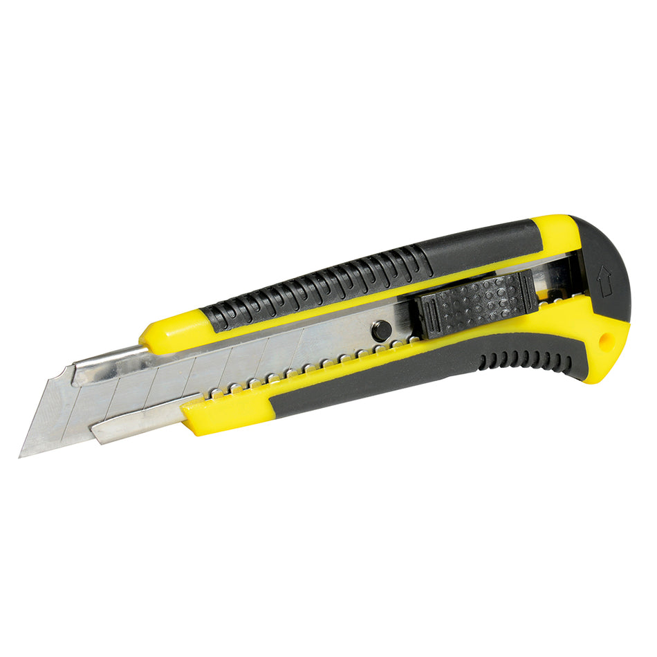 Cutter con cuerpo de plástico bimaterial de 18 mm, cambio automático de navaja Surtek CUTF9