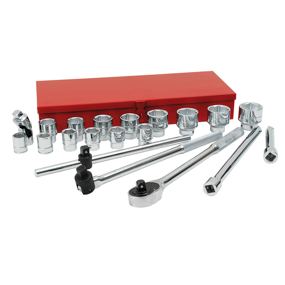 Juego de dados y accesorios cuadro de 3/4" en pulgadas, 21 piezas Urrea 55102H