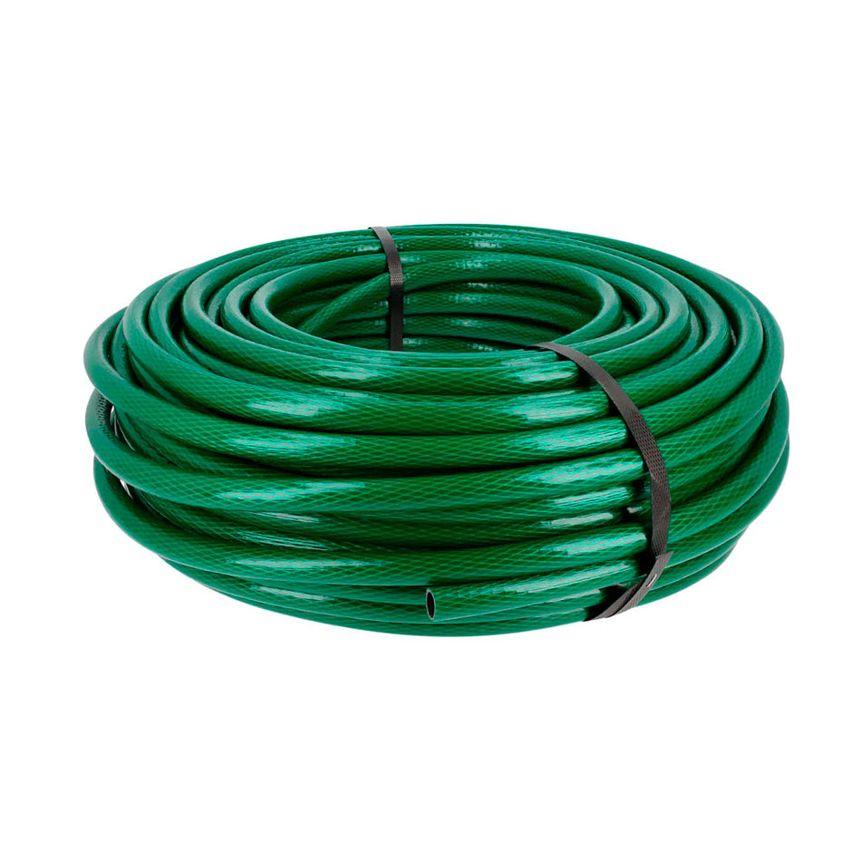 Manguera para jardín tramada verde con conector metálico 1/2", 50 m Surtek M12TV50