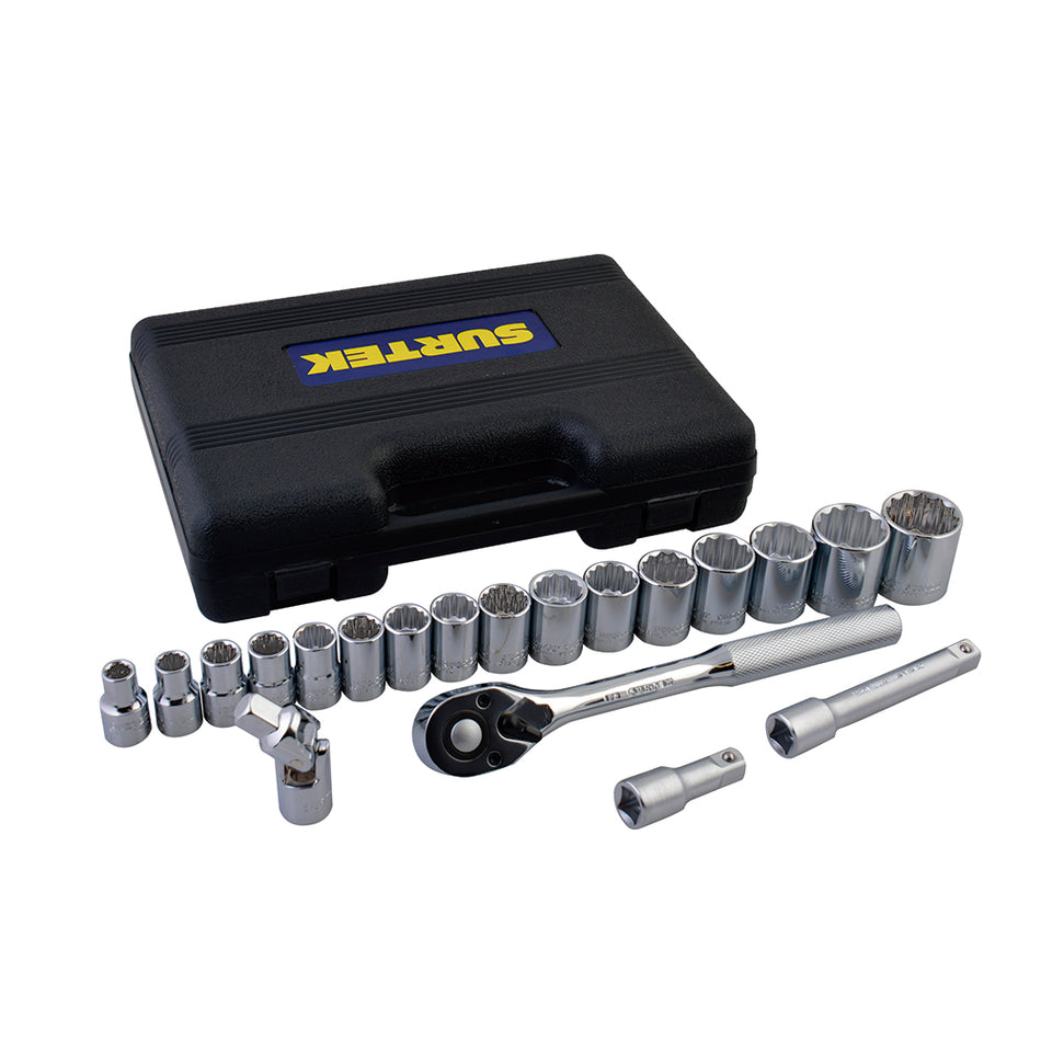 Juego de dados y accesorios cuadro de 1/2" en pulgadas, 20 piezas Surtek F5800B