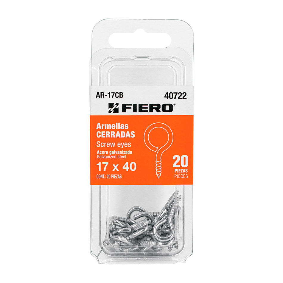 Blíster con 20 armellas cerradas de 17 x
