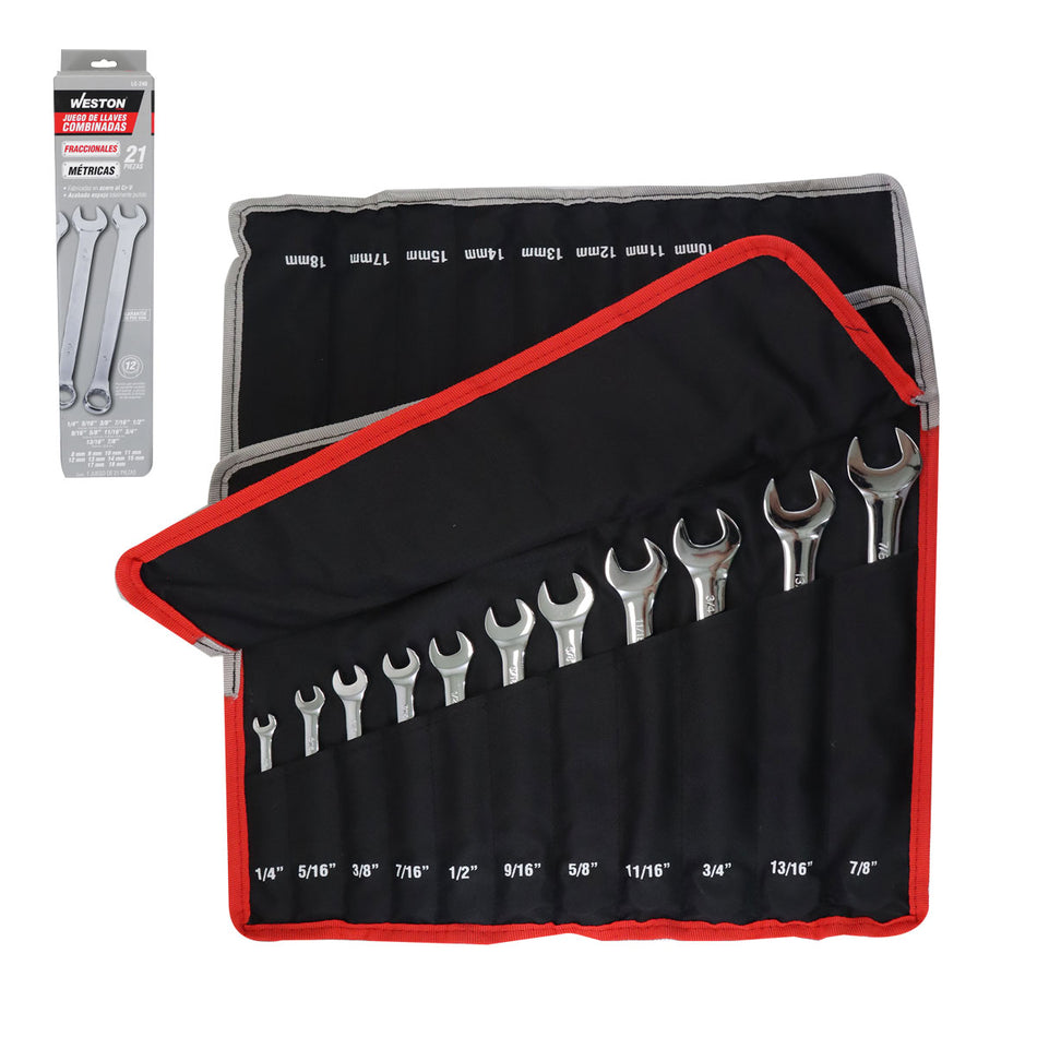 JUEGO DE LLAVES COMBINADAS CrV PULIDO ES