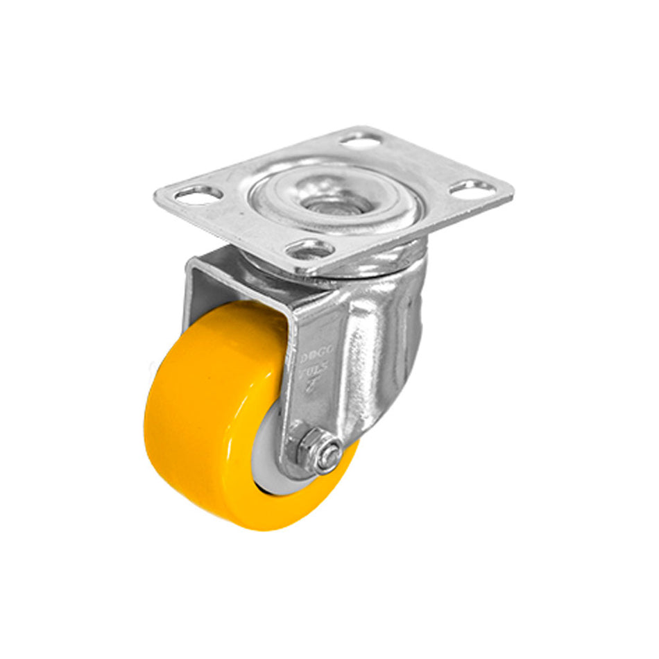 RODAJA PU AMARILLO CROMADA GIRATORIA 2", DOGOTULS ZF5283