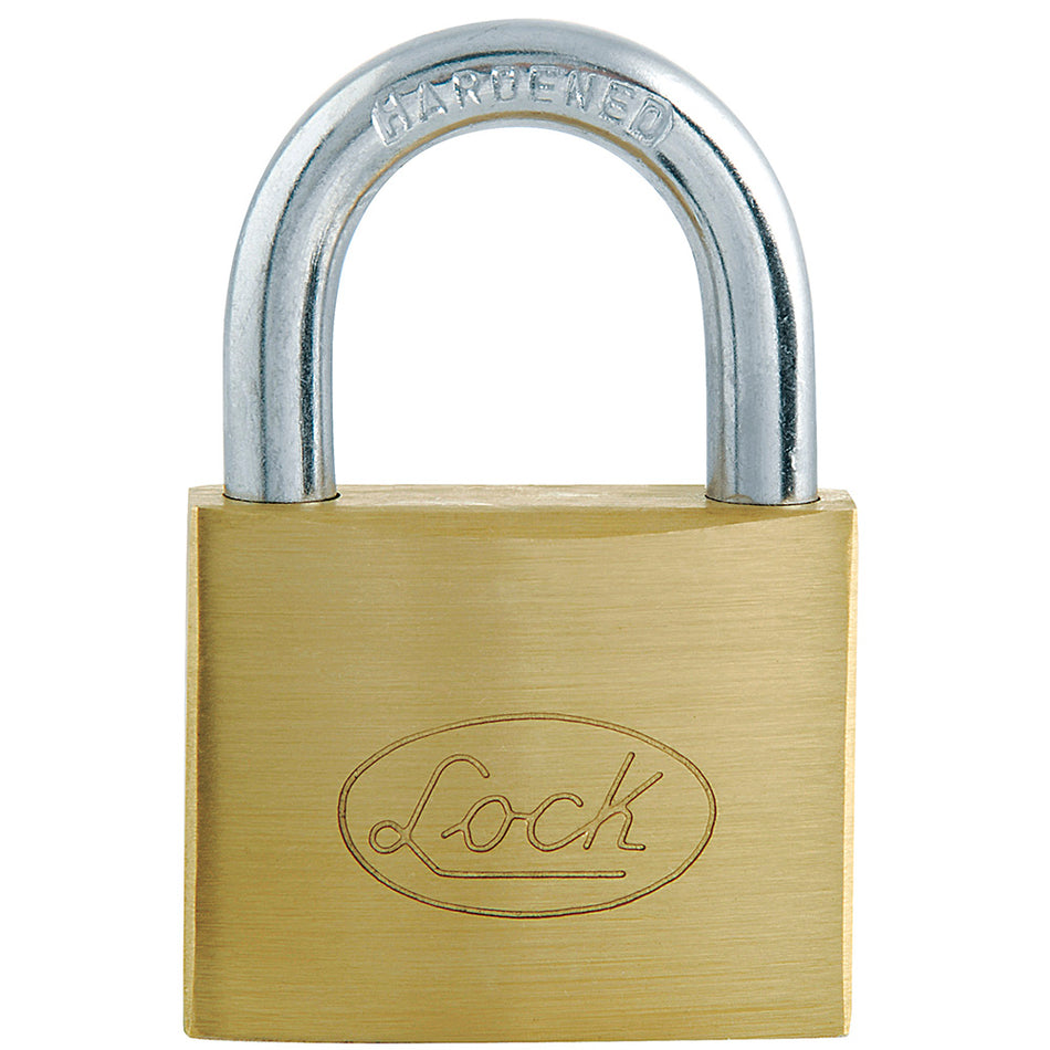 Candado de acero corto 50 mm, acabado latonado, llave estándar Lock L22S50ELBB