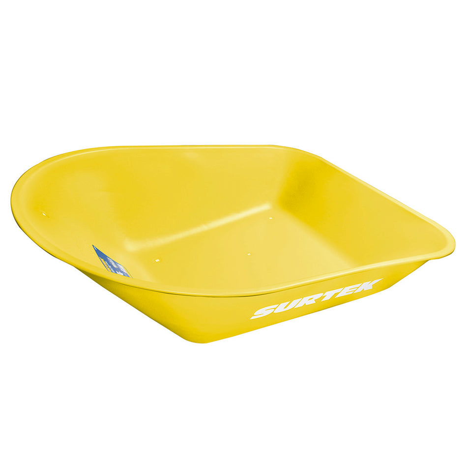 Concha de acero para carretilla herraje tipo americano 4.5 Ft3, amarilla Surtek CS45