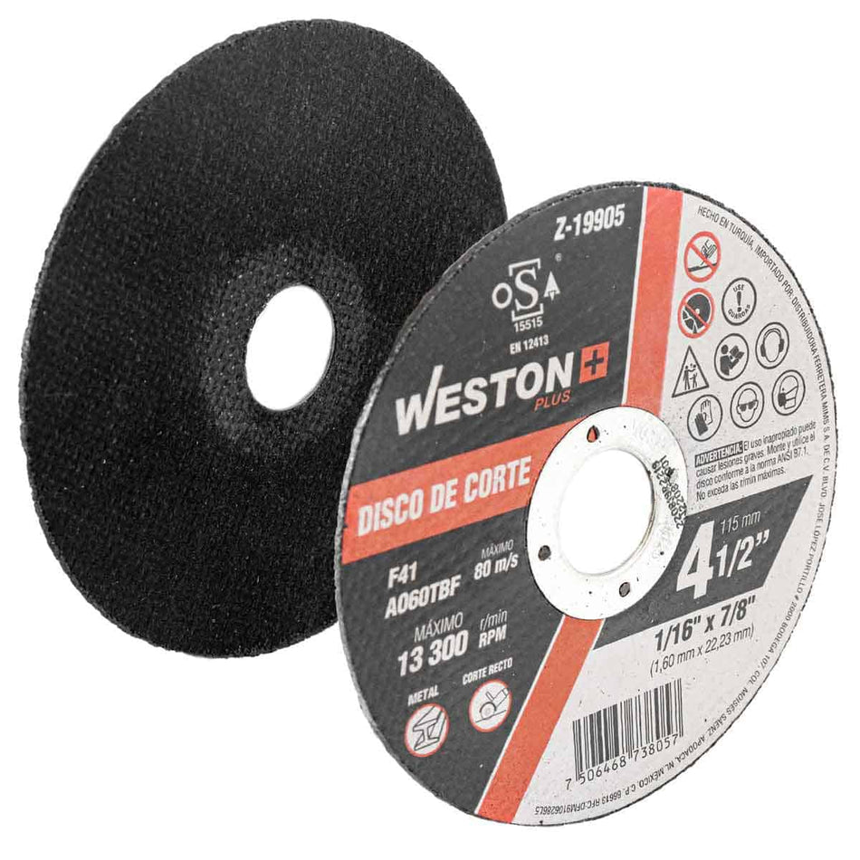 DISCO D/CORTE P/METAL 4-1/2''x1/16''x7/8