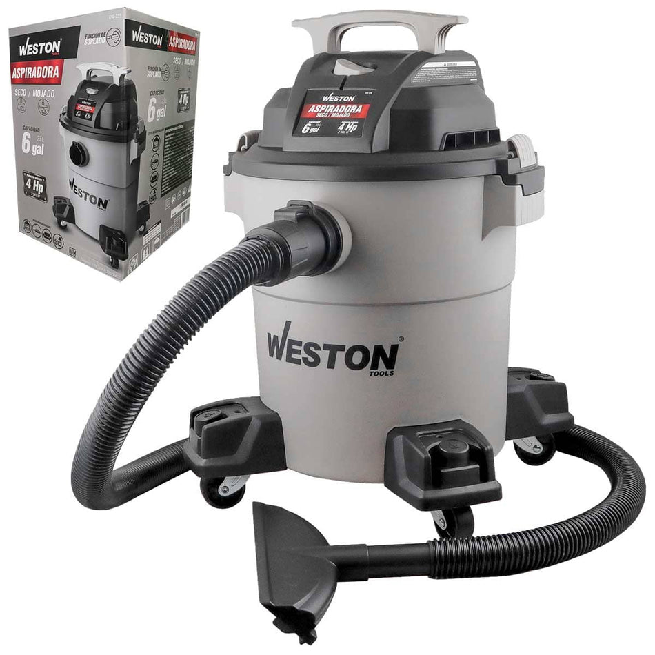 ASPIRADORA MOJADO/SECO 6GAL 4HP 127V, WE