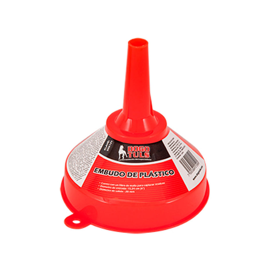 EMBUDO PLASTICO 6" CON FILTRO 946ML ROJO DOGOTULS SH2131