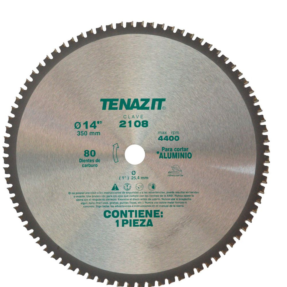 Sierra para corte de aluminio de 350 x 2