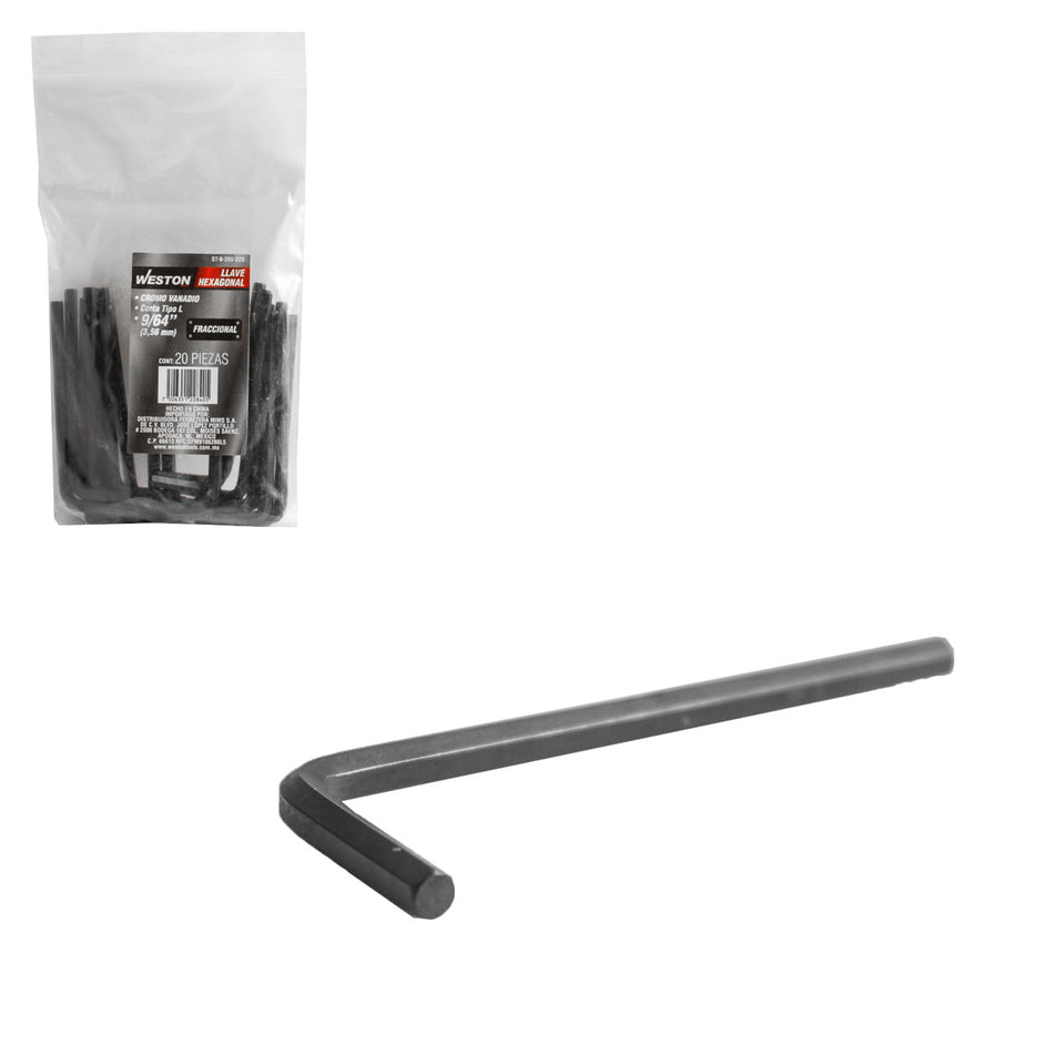 LLAVE HEXAGONAL L CORTA CrV  9/64"Â  (PR