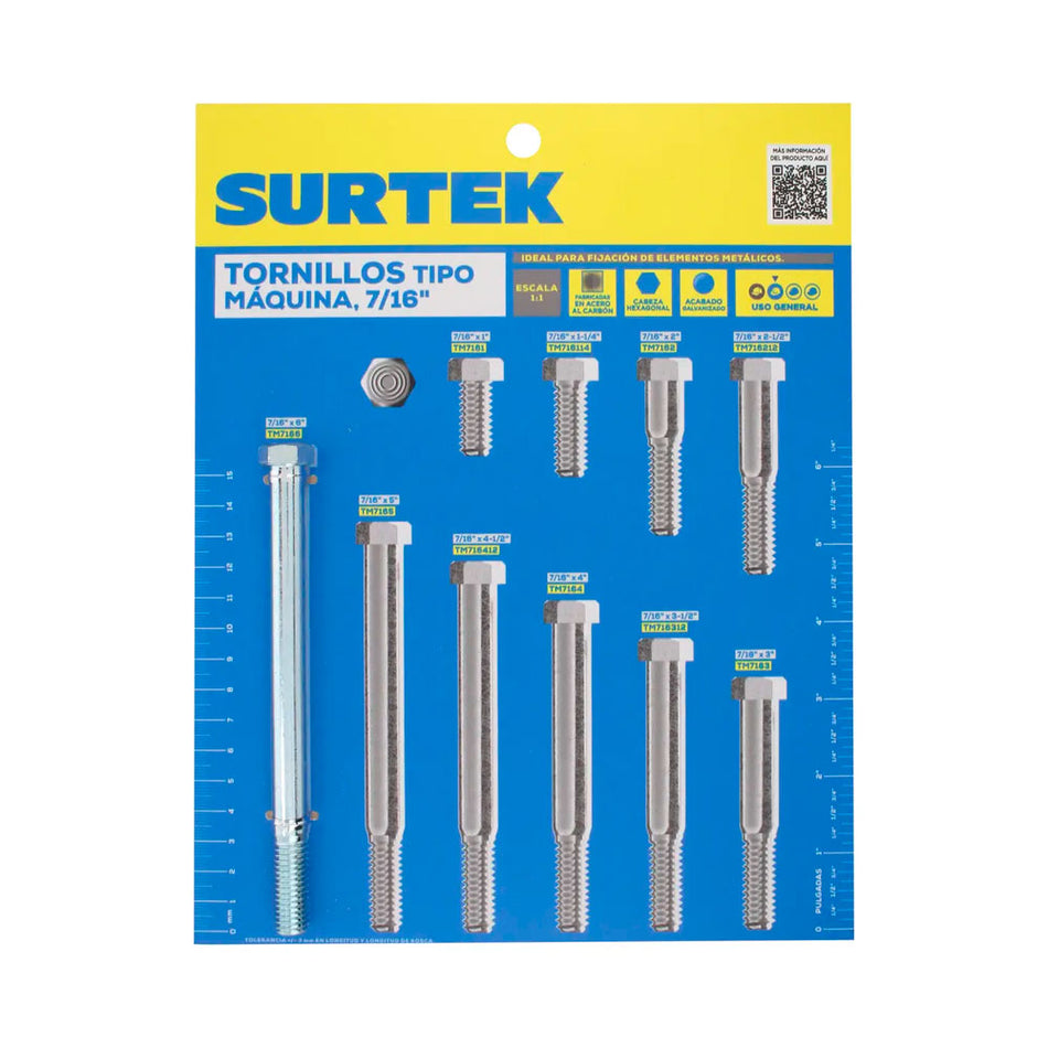 Muestrario de tornillos tipo maquina 7/16" Surtek MUET3