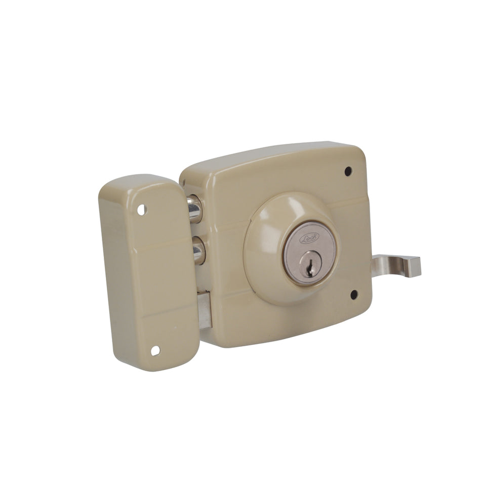 Cerradura de sobreponer función instala fácil, derecha, 2 bulones, llave estándar, en caja Lock 30CS