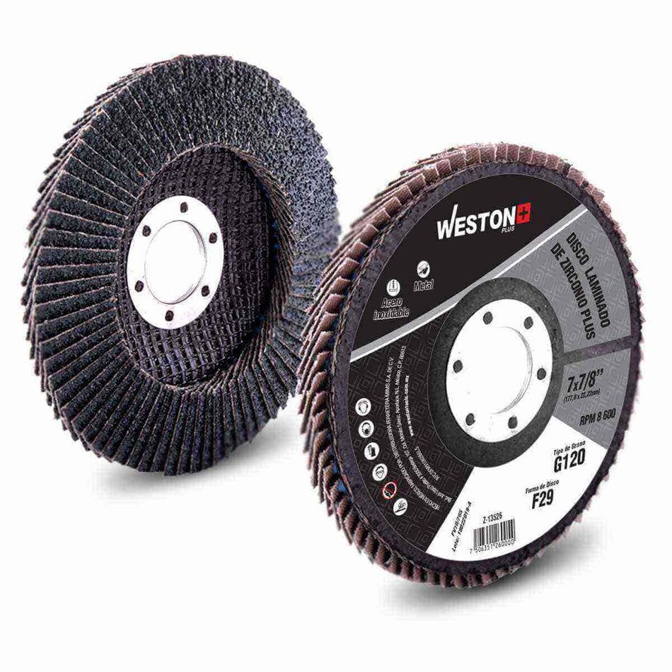 DISCO LAMINADO ZIRCONIO 7X7/8" G120 WP (