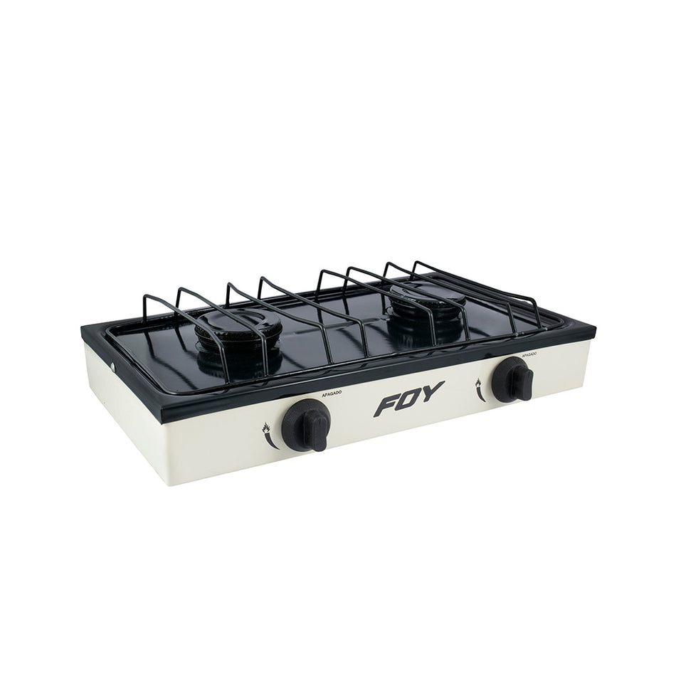 Estufa de gas 2 quemadores color blanco Foy 144713