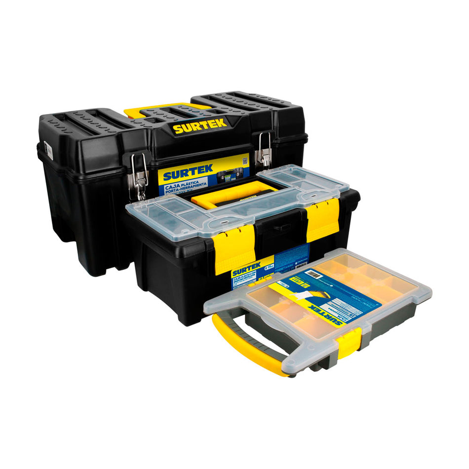 Juego de cajas portaherramientas plásticas, 3 piezas Surtek CPS3C
